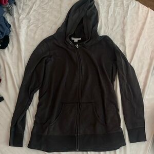 Motherhood Maternity dark gray full zip hoodie sweatshirt, size large